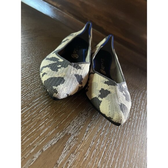 Rothy's The Point Ash Grey Camo Print Flats RARE RETIRED Size 10.5 - Picture 2 of 16